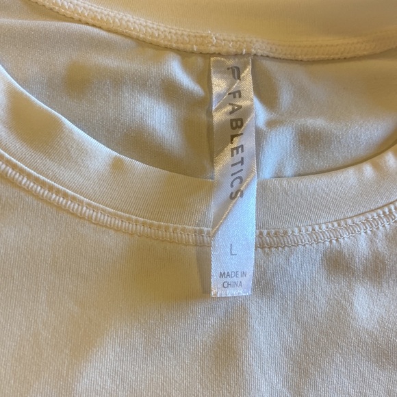 Fabletics Short Sleeved Ivory Soft Athletic Top - Picture 4 of 5